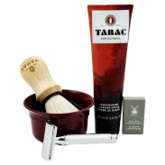 Zestaw do golenia Tabac Original z Muhle R89, pędzlem i miseczką amarant