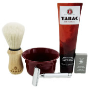 Zestaw do golenia Tabac Original z Muhle R89, pędzlem i miseczką amarant