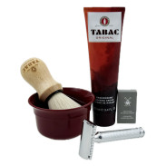 Zestaw do golenia Tabac Original z Muhle R89, pędzlem i miseczką amarant