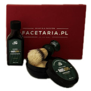 Zestaw pędzel Omega i RasoZero Rinfrescante Mentol mydło w tyglu i aftershave (zielony)