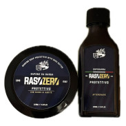 Zestaw DUO RasoZero Protettivo Shea (Karite) mydło w tyglu i aftershave (niebieski)