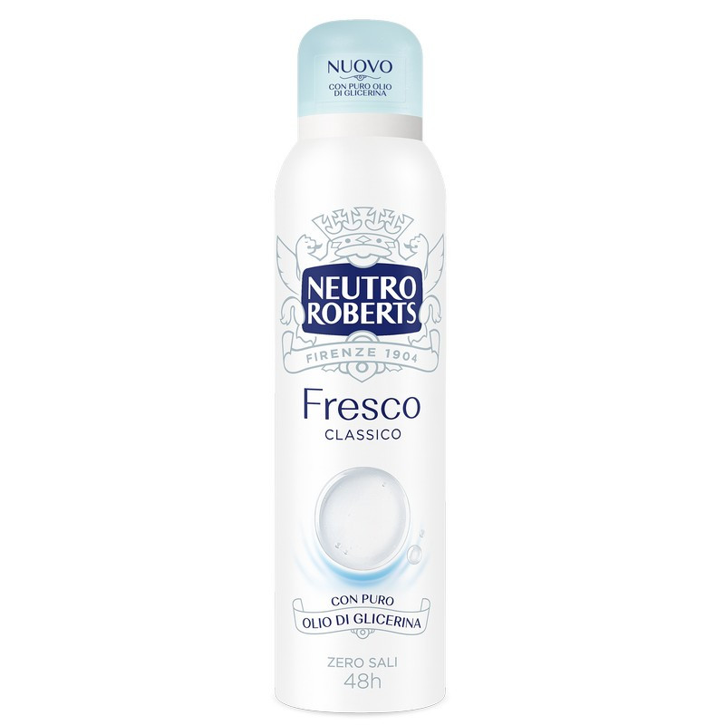 Neutro Roberts Deo Spray Fresco Classico, 0% soli glinu 150ml (niebieski) Neutro Roberts Deo Spray Fresco Classico, 0% soli glinu 150ml (niebieski)