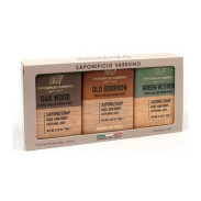 Saponificio Varesino Linia Wooden zestaw męskich mydeł toaletowych 3 x 150g