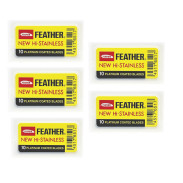 Żyletki FEATHER NEW Hi-Stainless (żółte) 50 sztuk