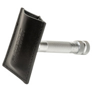 Merkur skórzane etui na głowicę maszynki żyletkowej, czarne