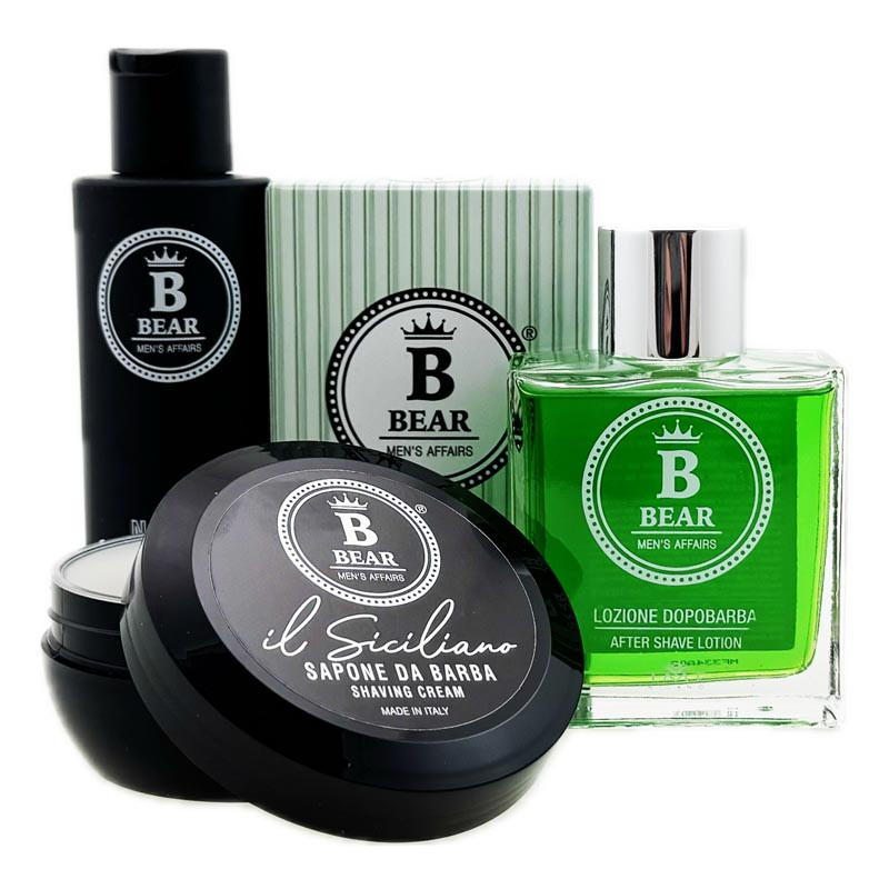 TIEMMETI B.BEAR zestaw do golenia mydło w tyglu, pre i after shave