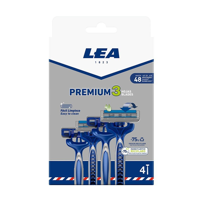 LEA PREMIUM 3 jednorazowe maszynki 3 ostrza 4szt (karton)