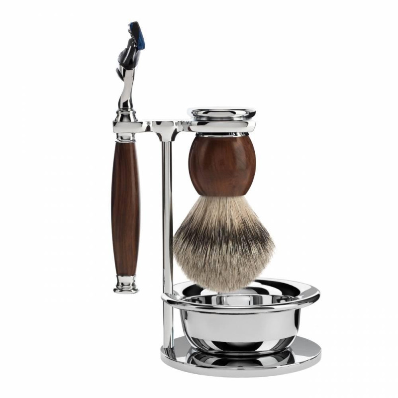 Zestaw do golenia Muhle SOPHIST S93H47SF ironwood, borsuk, 4 cz. fusion