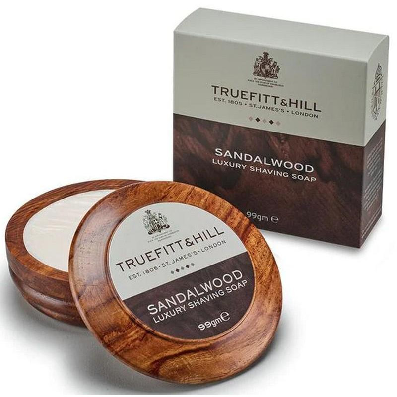 Truefitt & Hill SANDALWOOD mydło do golenia w drewnianym tyglu 99 gr
