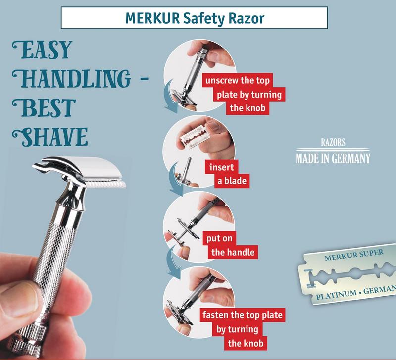 wymiana żyletki w maszynce 2-częściowej